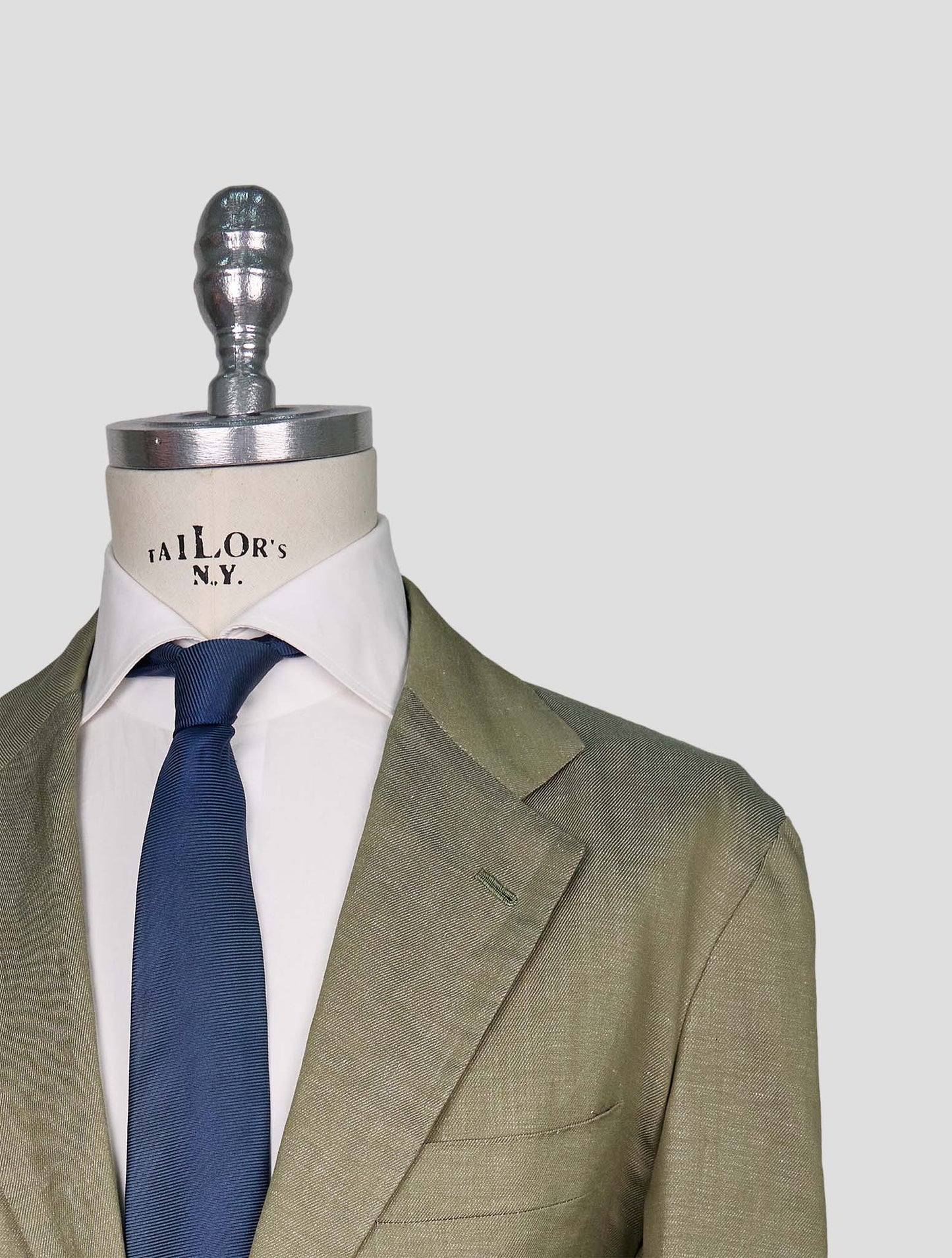 Kiton Light Green Cotton Linen Ea Blazer