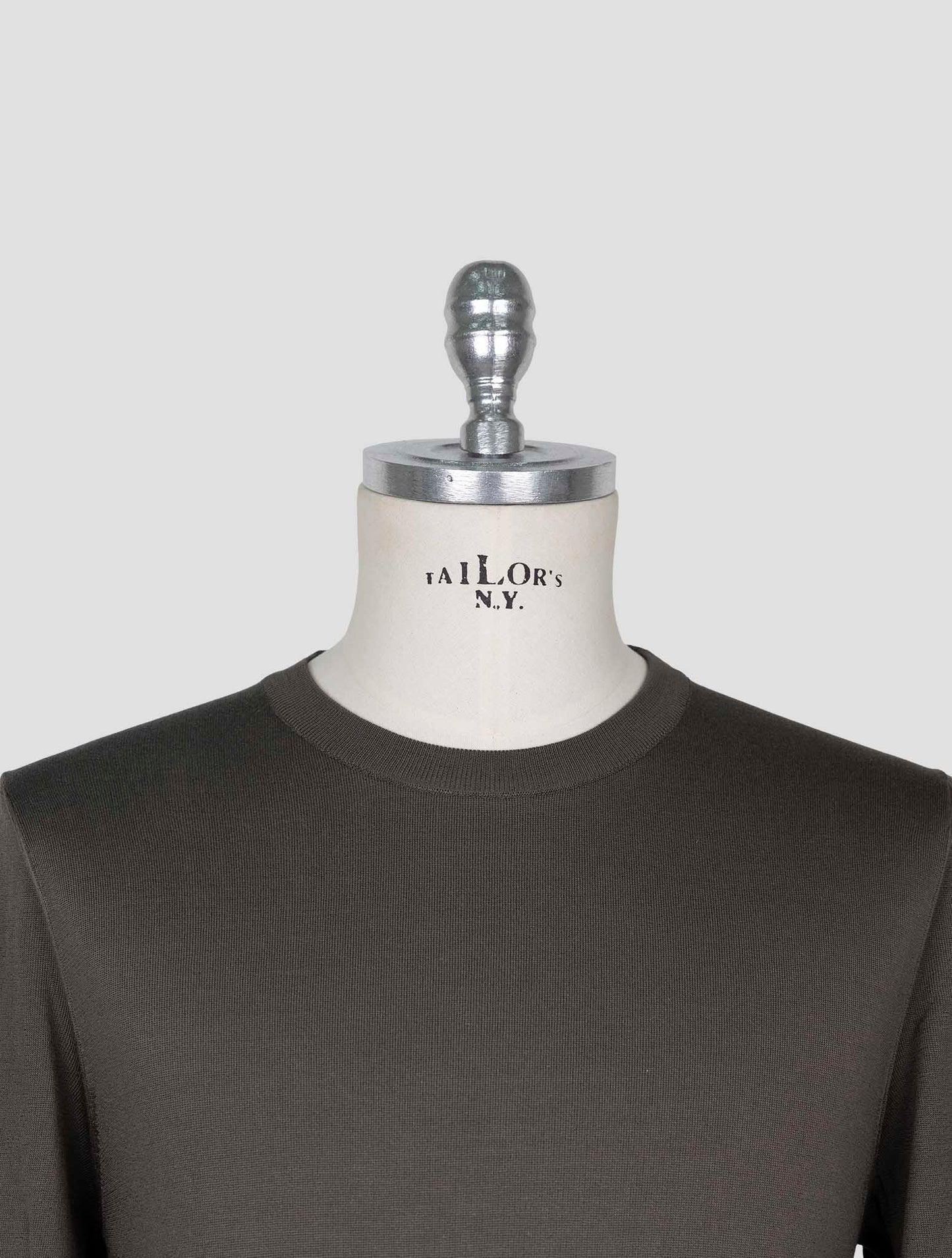 Kiton Taupe Silk Sweater Crewneck