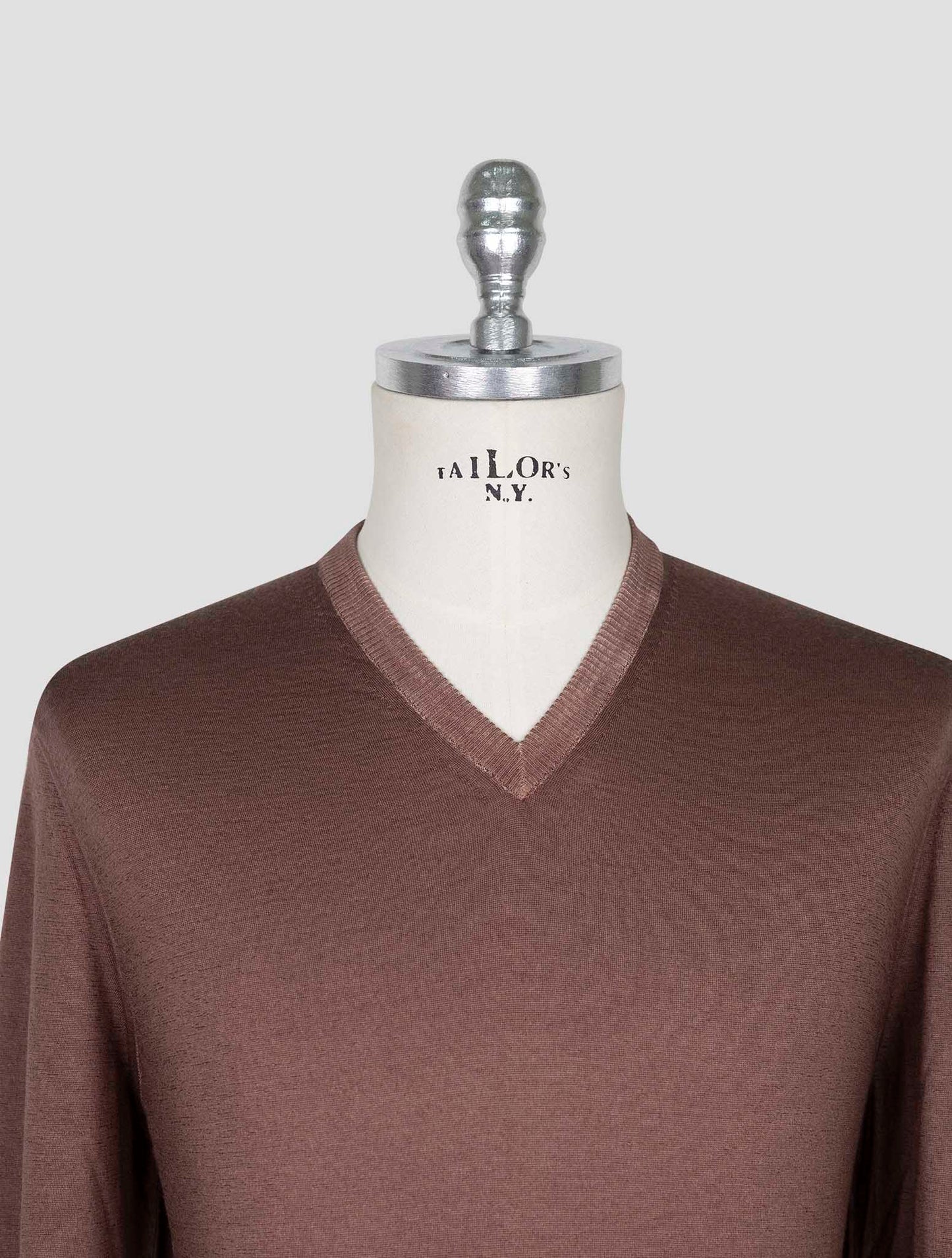 Kiton Ivory Cashmere Silk Sweater Half Neck