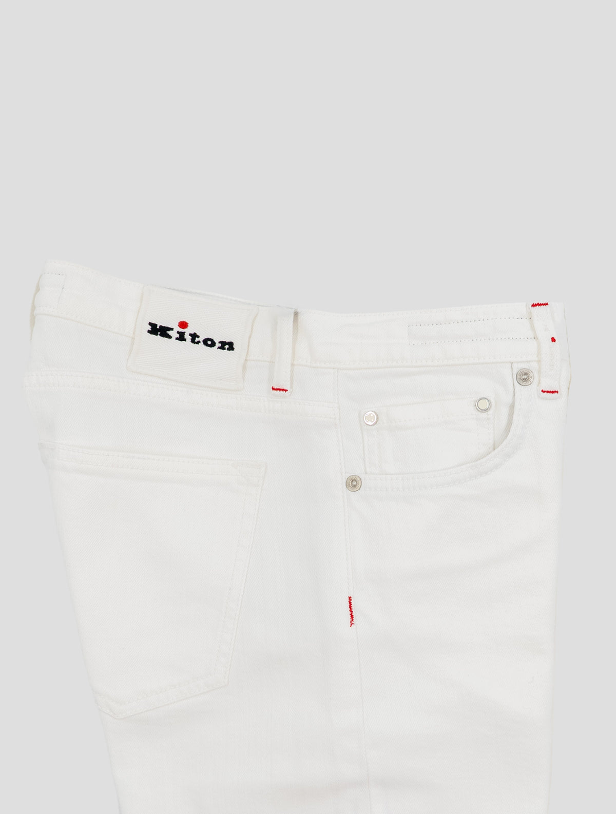 Kiton White Cotton Ea Jeans