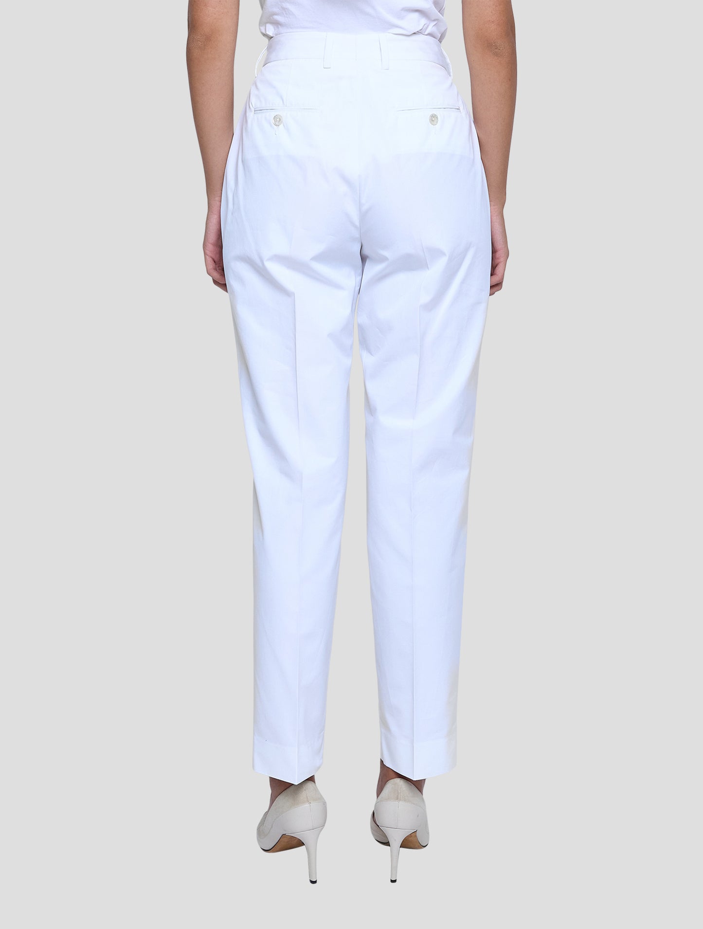 Kiton White Cotton Pants Women