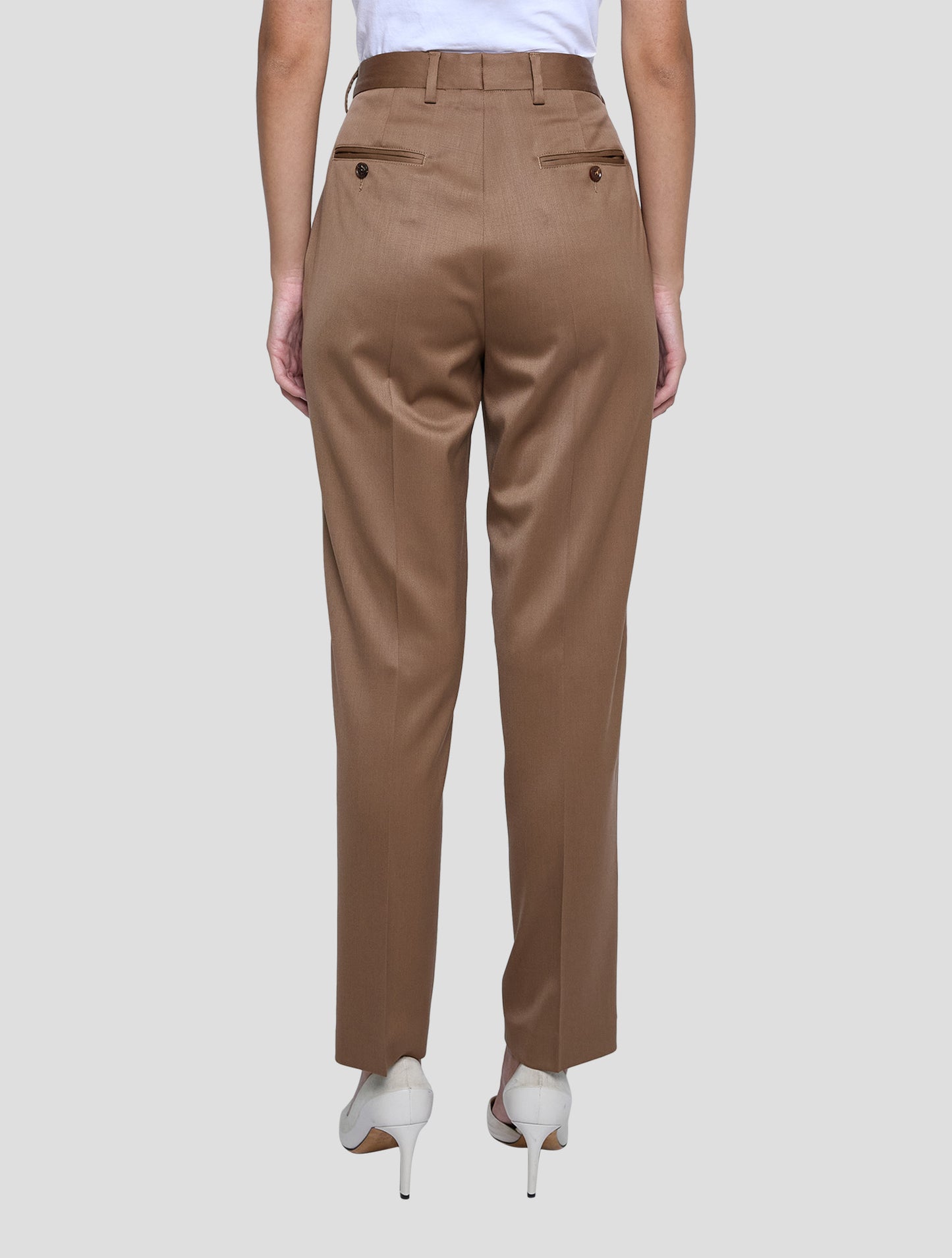 Kiton Brown Virgin Wool Ea Pants Women
