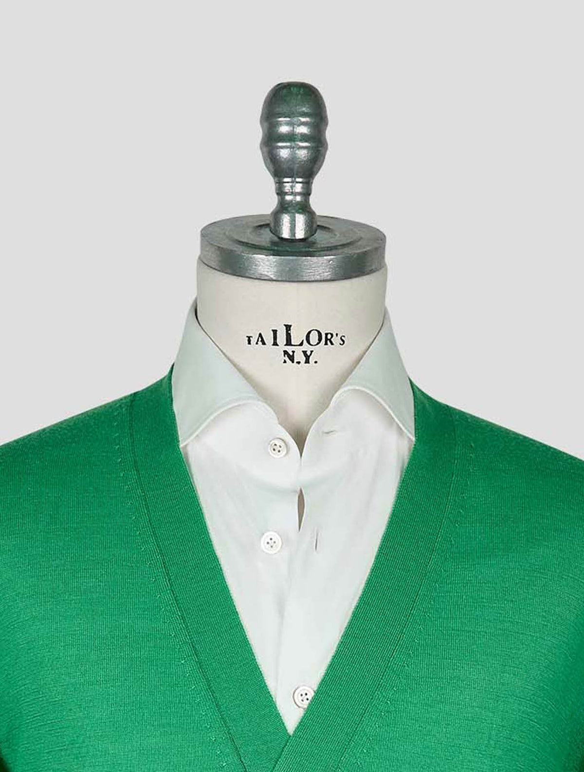 Kiton Knt Green Virgin Wool Silk Cardigan
