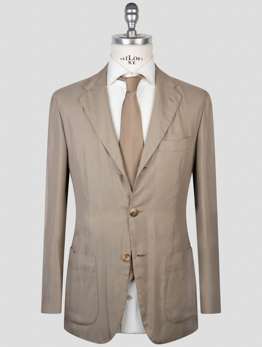 Kiton Taupe Lyocell Viscose Silk Suit