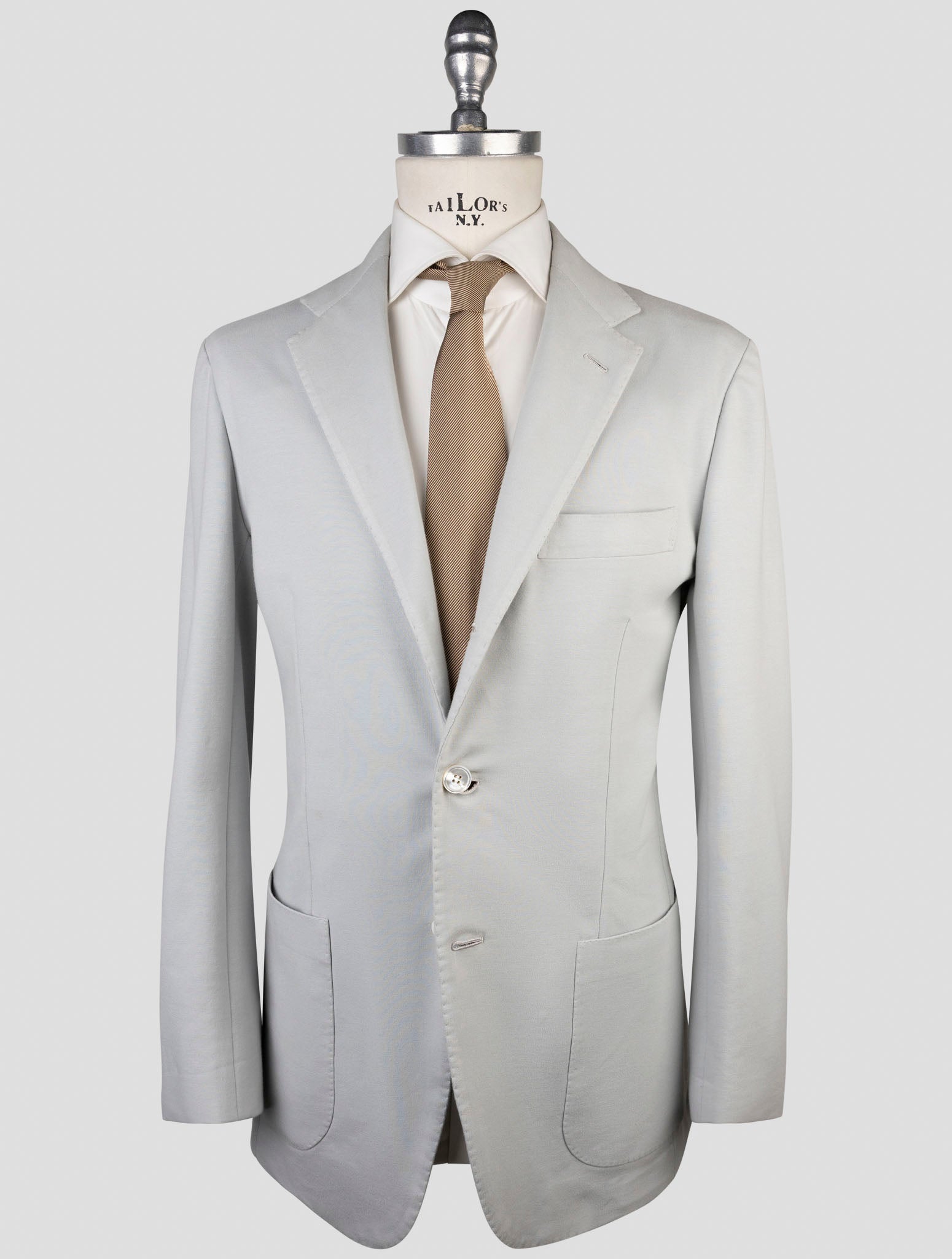 Kiton Light Gray Cotton Ea Blazer