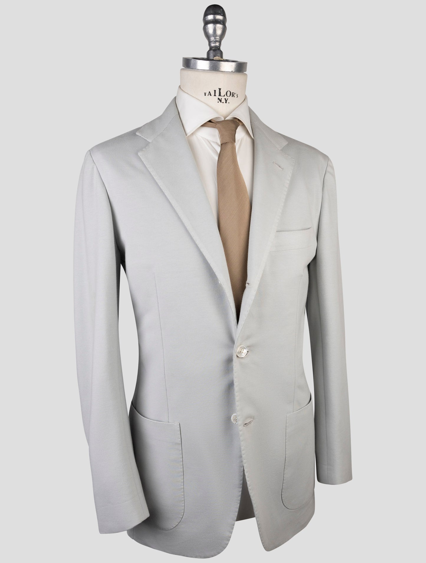 Kiton Light Gray Cotton Ea Blazer