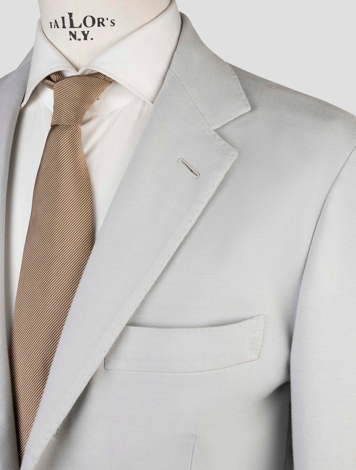 Kiton Light Gray Cotton Ea Blazer