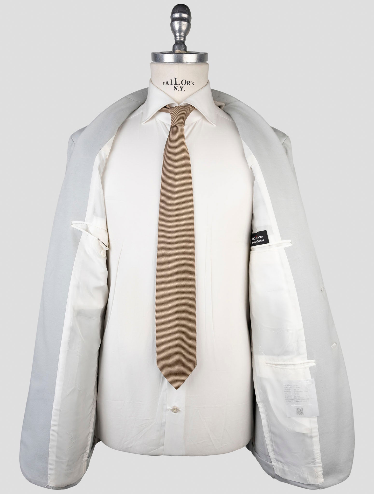 Kiton Light Gray Cotton Ea Blazer