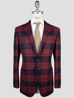 Kiton Red Blue Cashmere Blazer
