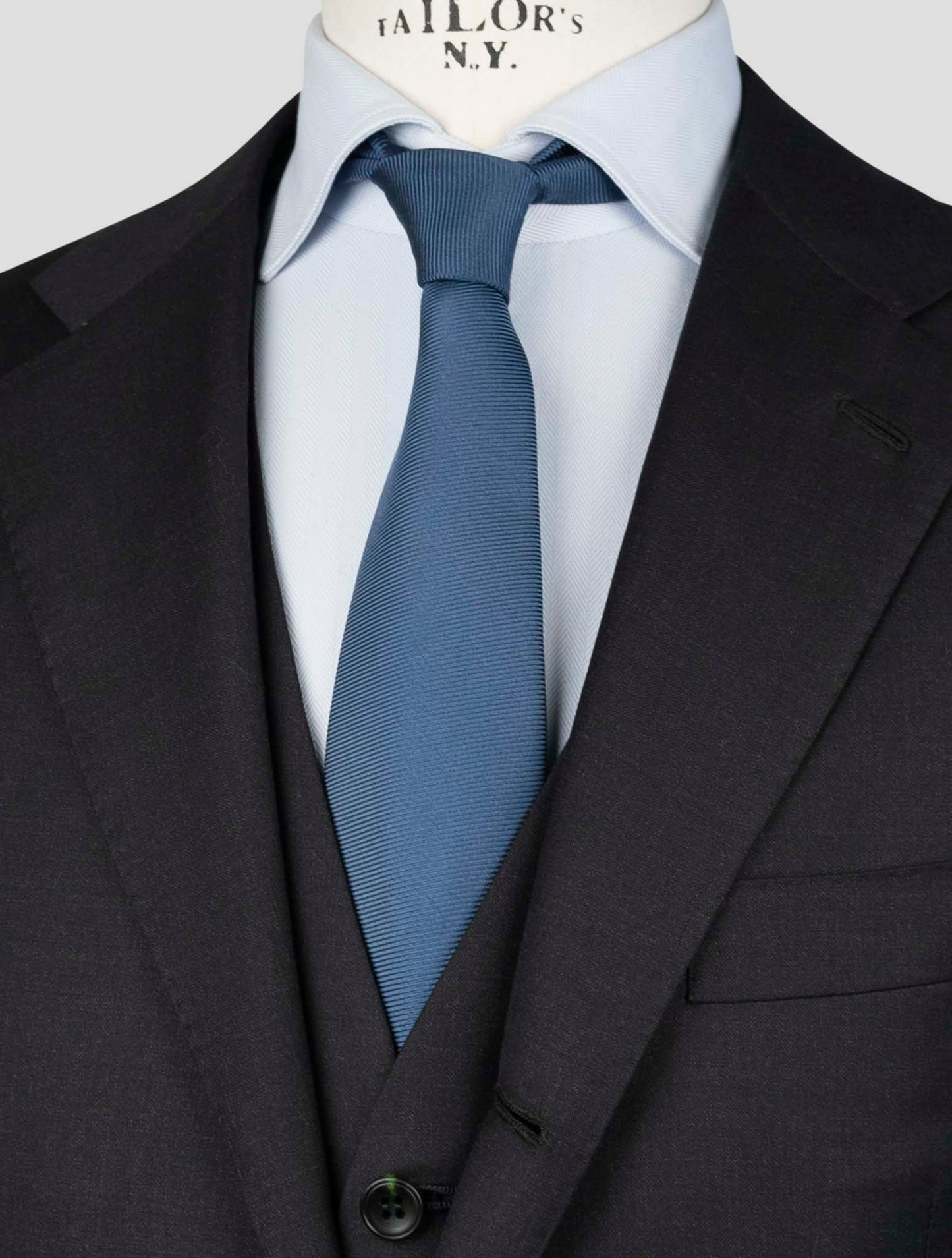 Kiton Black  Wool 150's Diamante Blue Blazer 2 Pieces