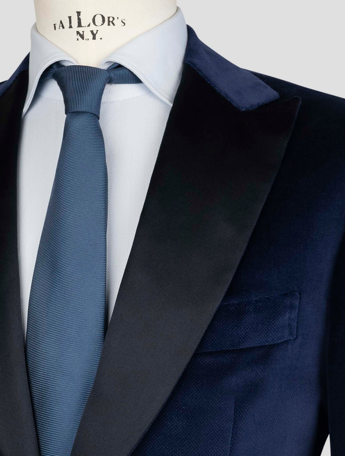 Kiton Blue Cotton Blazer Smoking