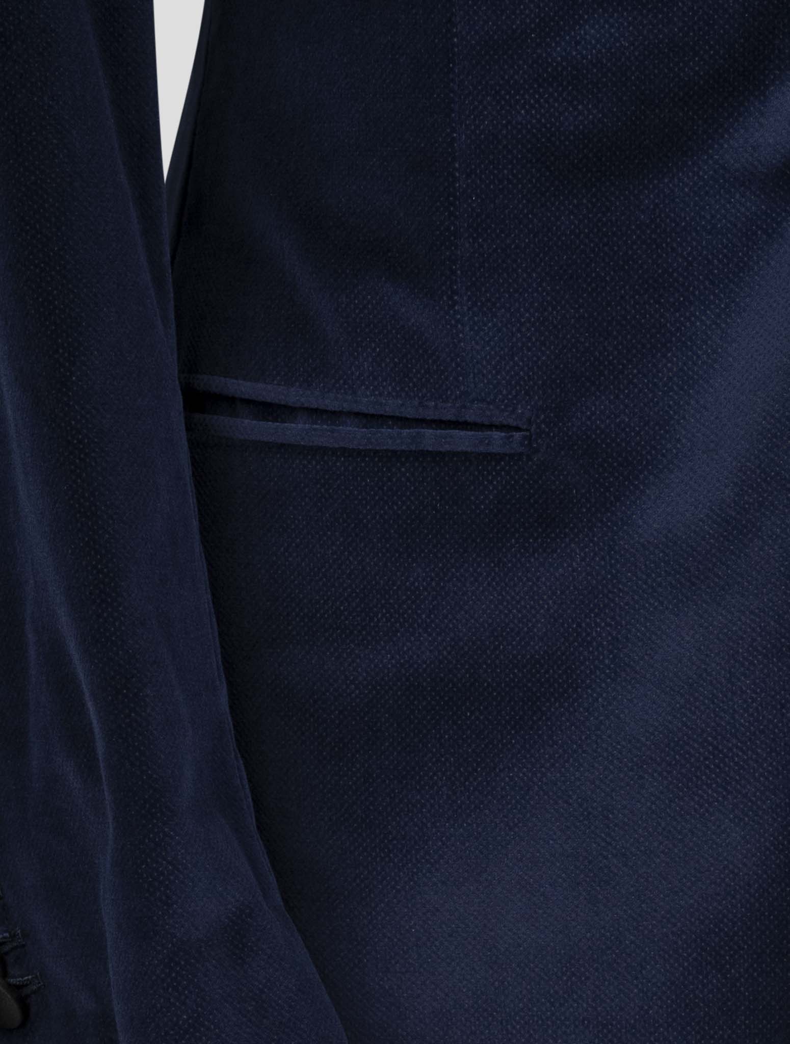 Kiton Blue Cotton Blazer Smoking