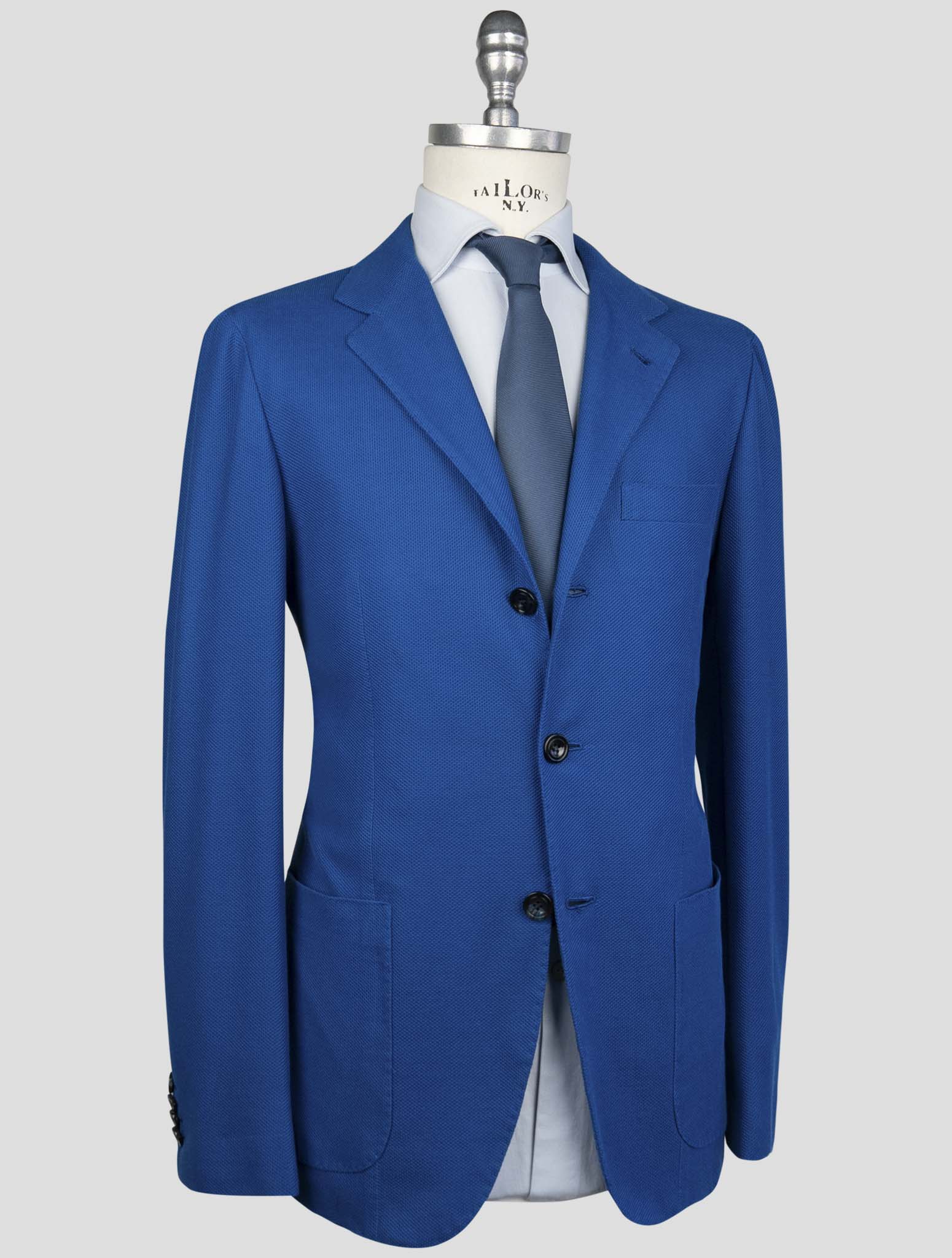 Kiton Blue Cotton Blazer