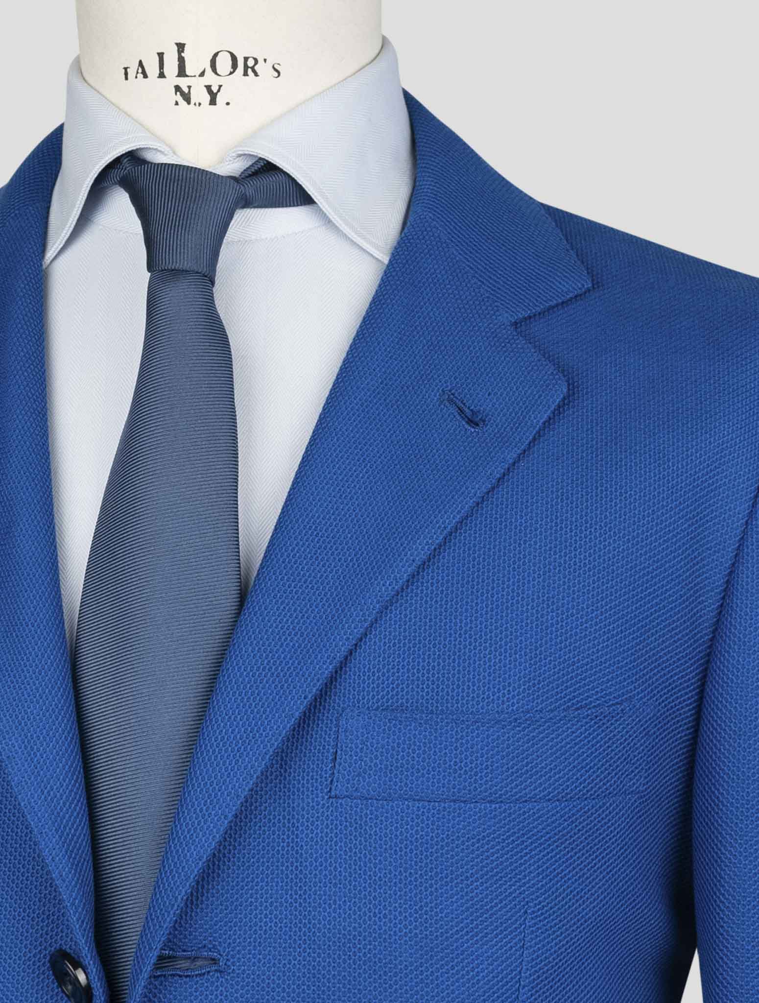Kiton Blue Cotton Blazer