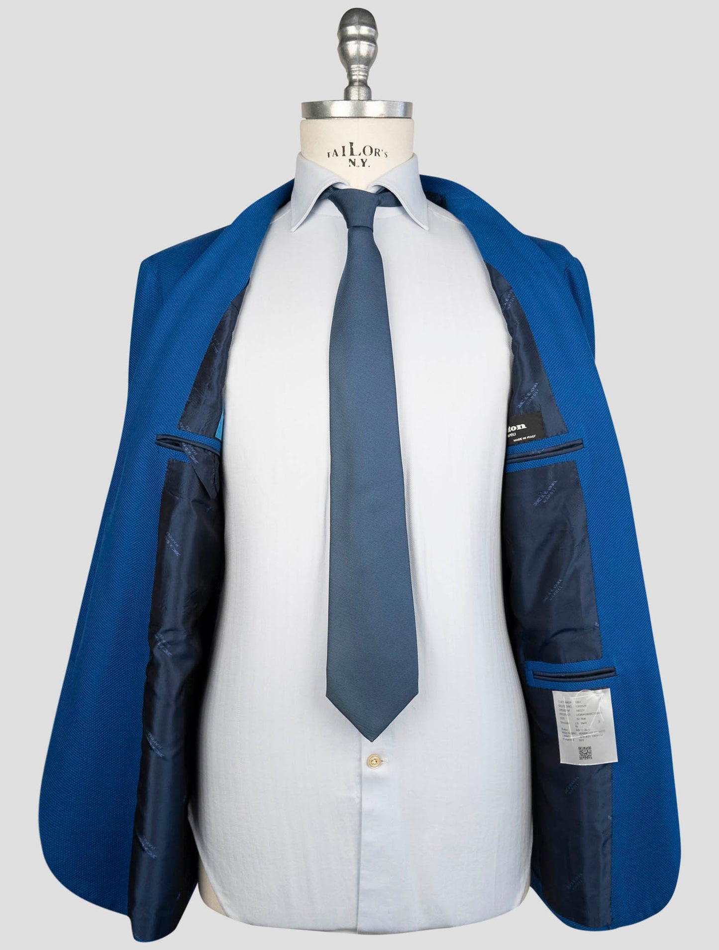 Kiton Blue Cotton Blazer