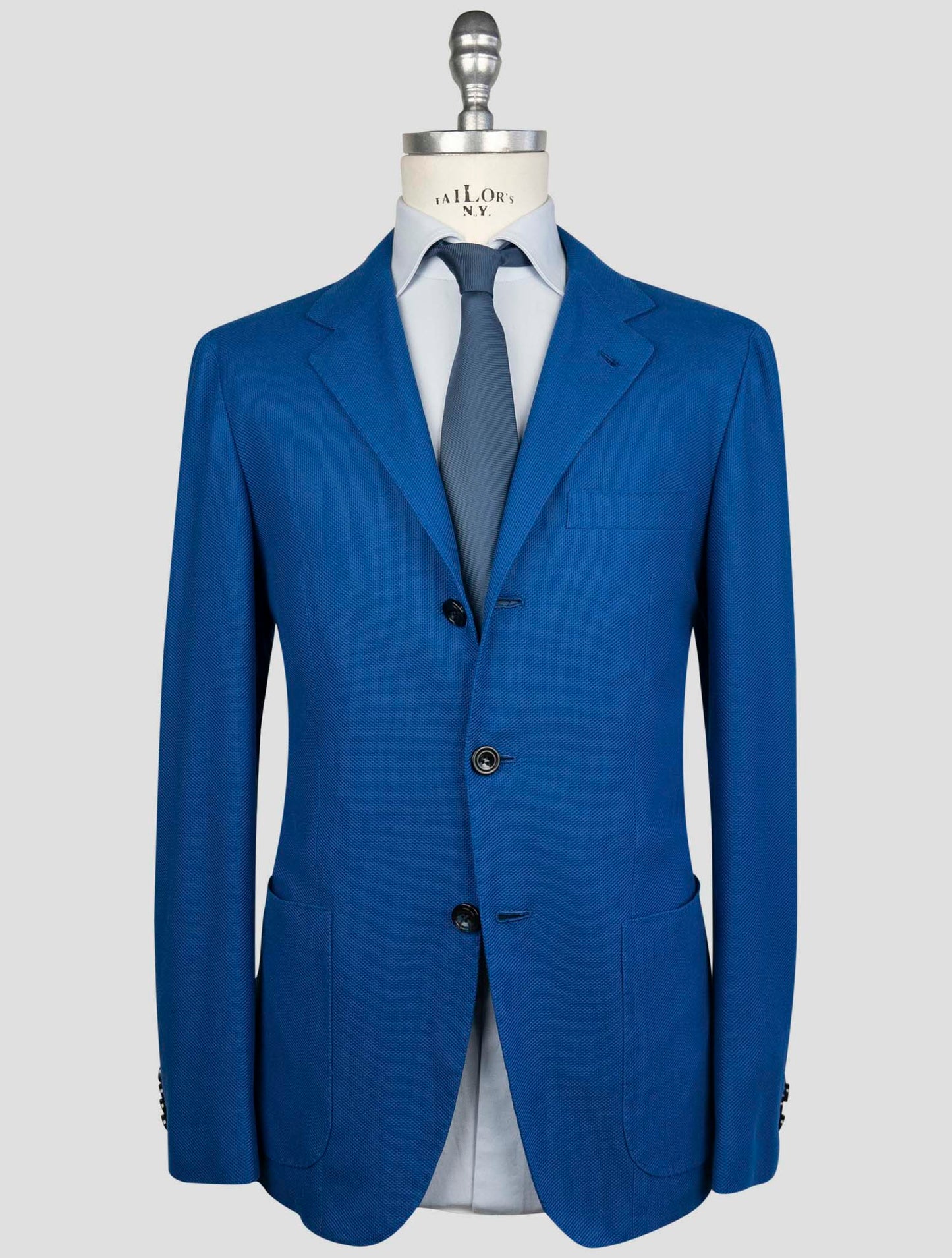 Kiton Blue Cotton Blazer