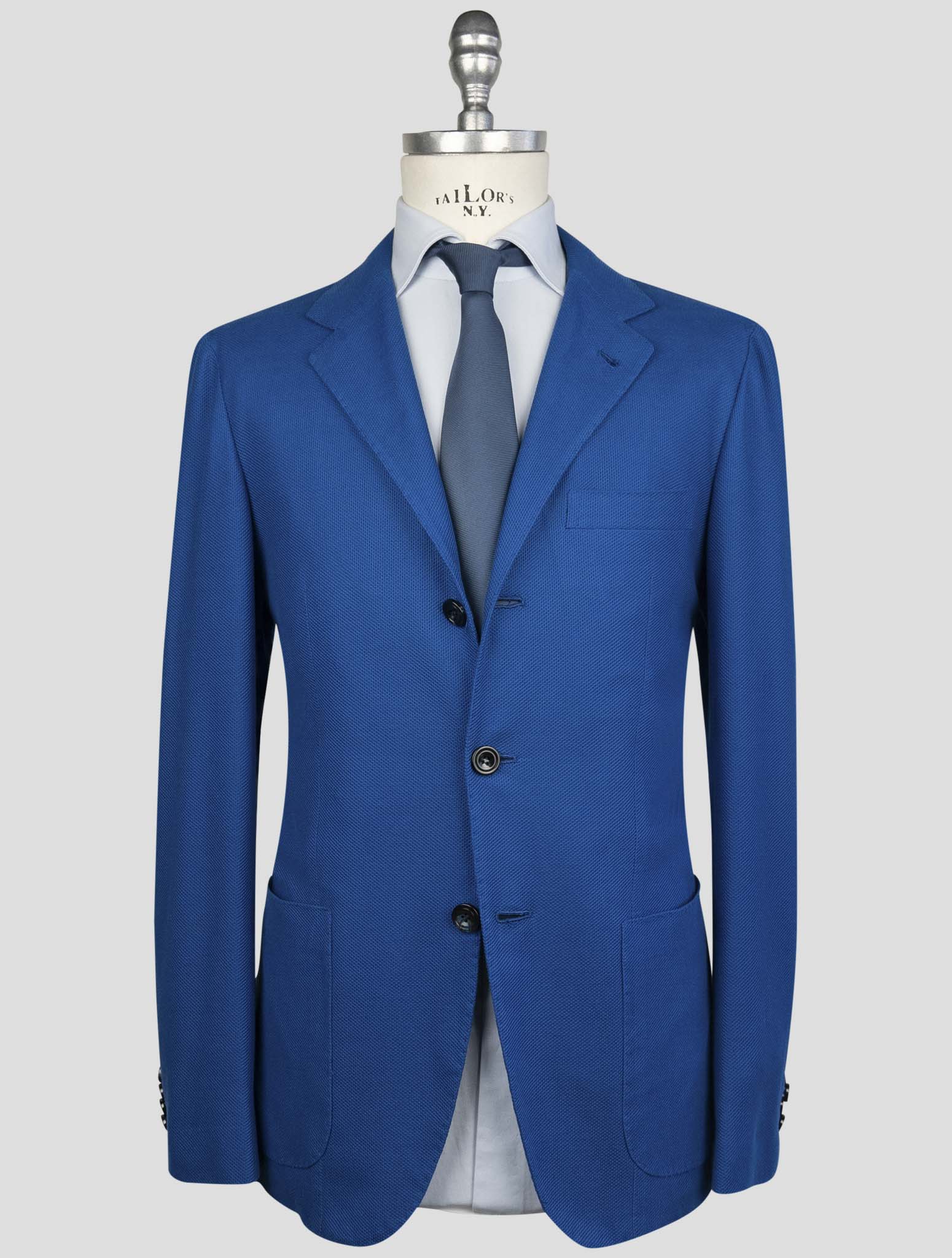 Kiton Blue Cotton Blazer