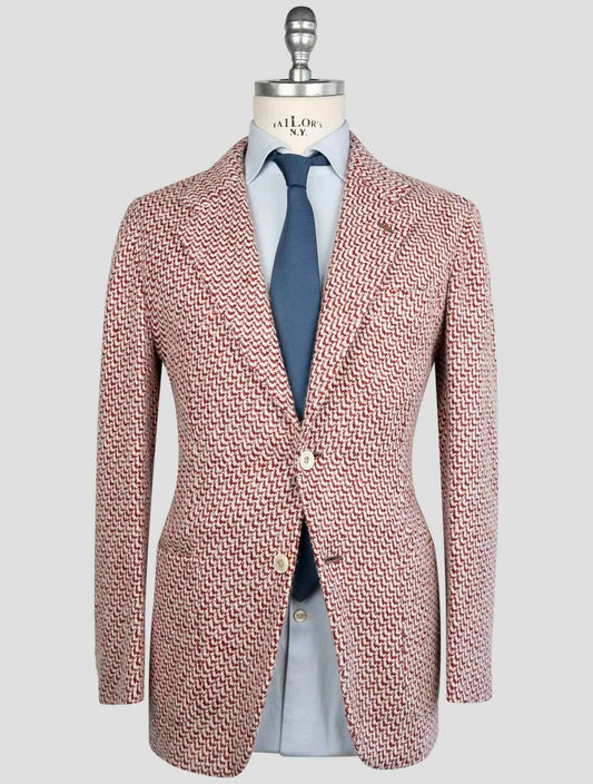 Kiton Red Cashmere Silk Blazer