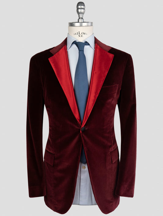 Kiton Burgundy Cotton Velvet Blazer