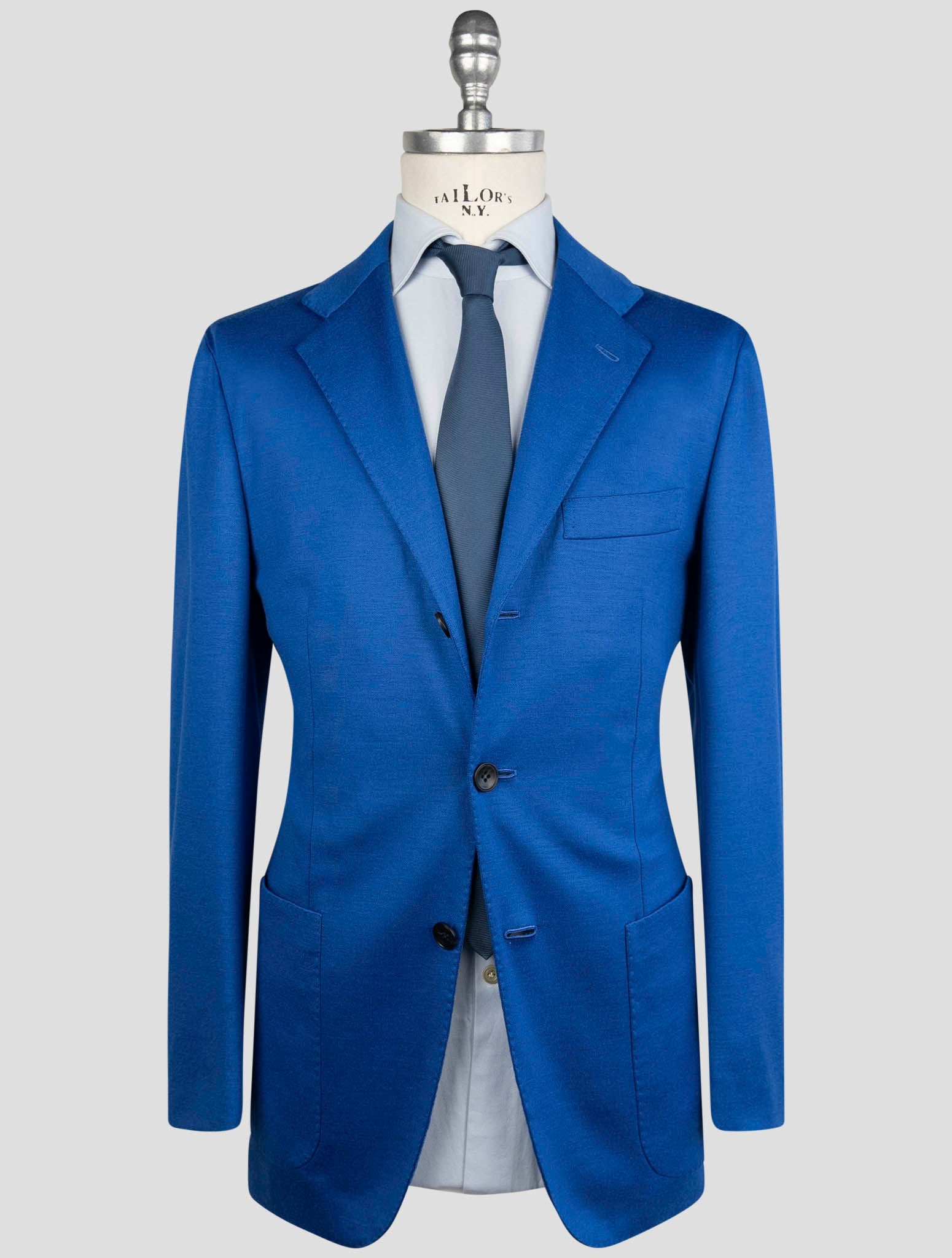 Kiton Blue Cashmere Pl Blazer