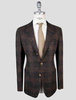 Kiton Brown Cashmere Silk Cotton Virgin Wool Pa Blazer