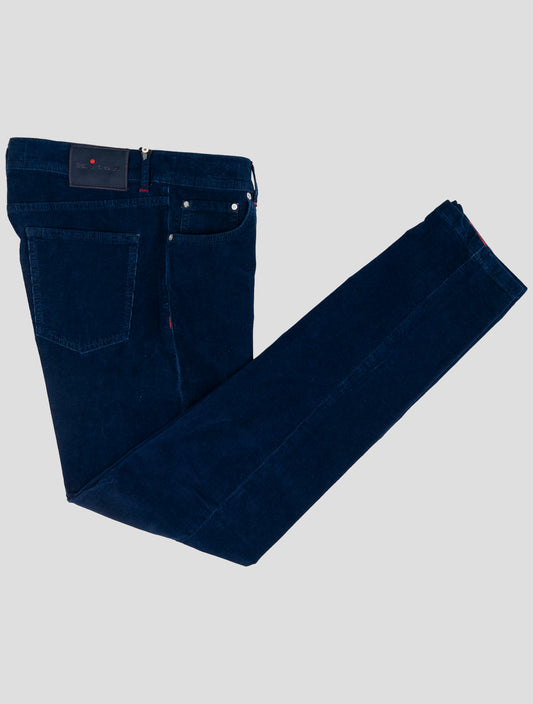 Kiton Blue Cotton Cashmere Ea Velvet Jeans