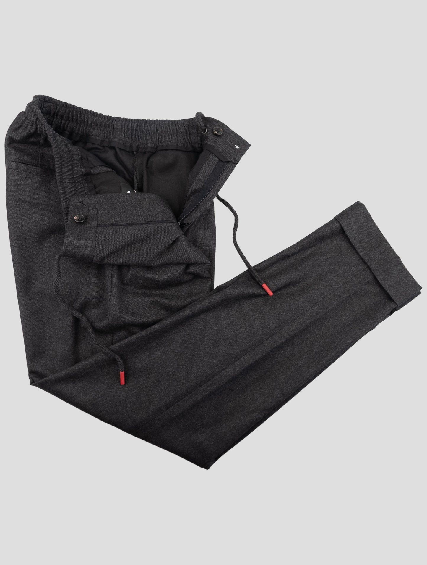 Kiton Dark Gray Virgin Wool Cashmere Pa Ea Dress Pants