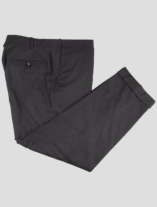 Kiton Gray Wool 14 Micron Dress Pants