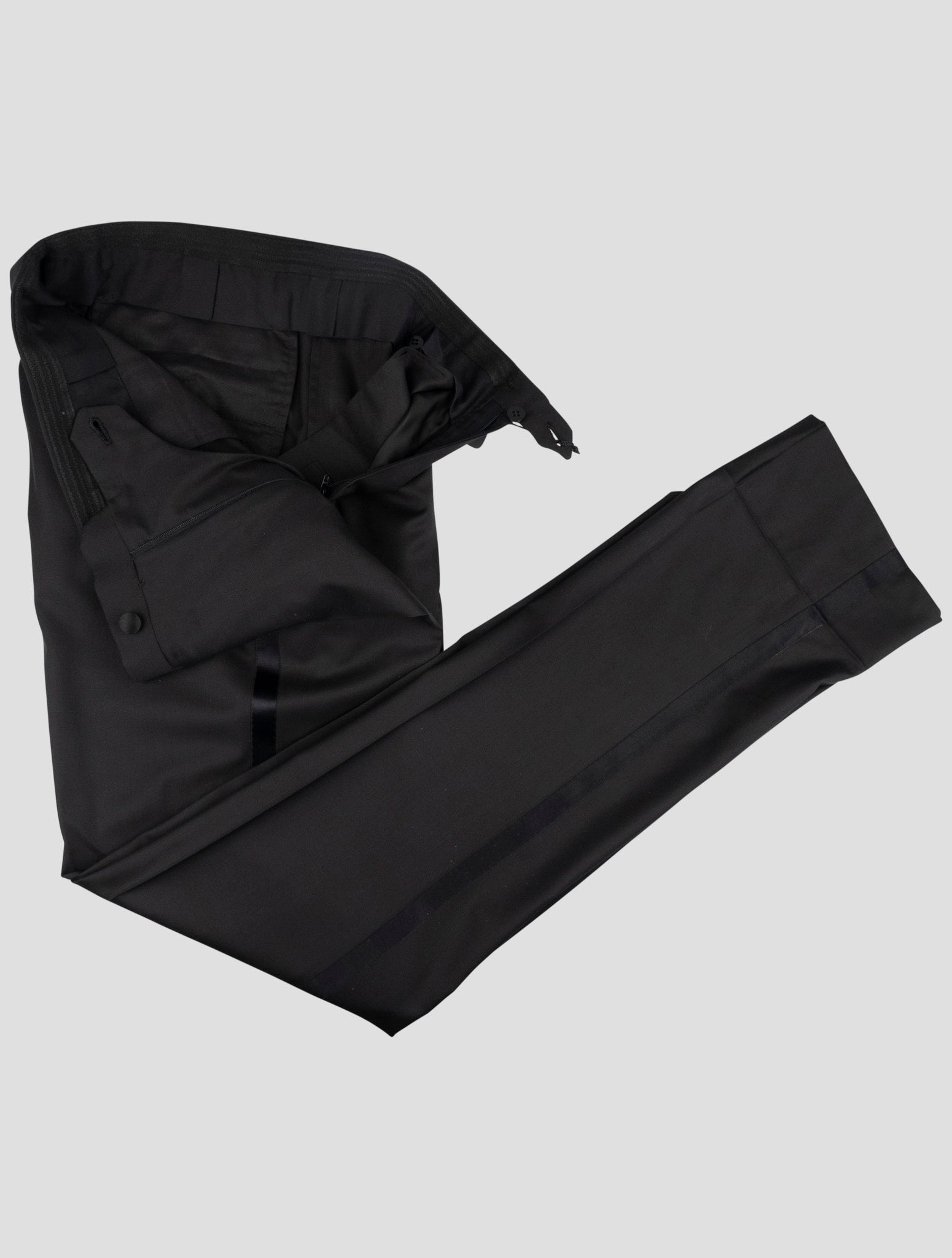 Kiton Black Wool 150's Dress Pants