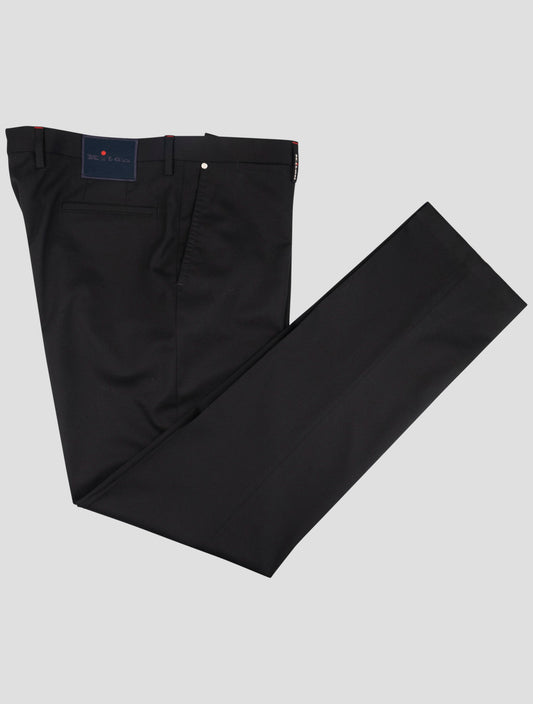 Kiton Black Wool Ea Pants