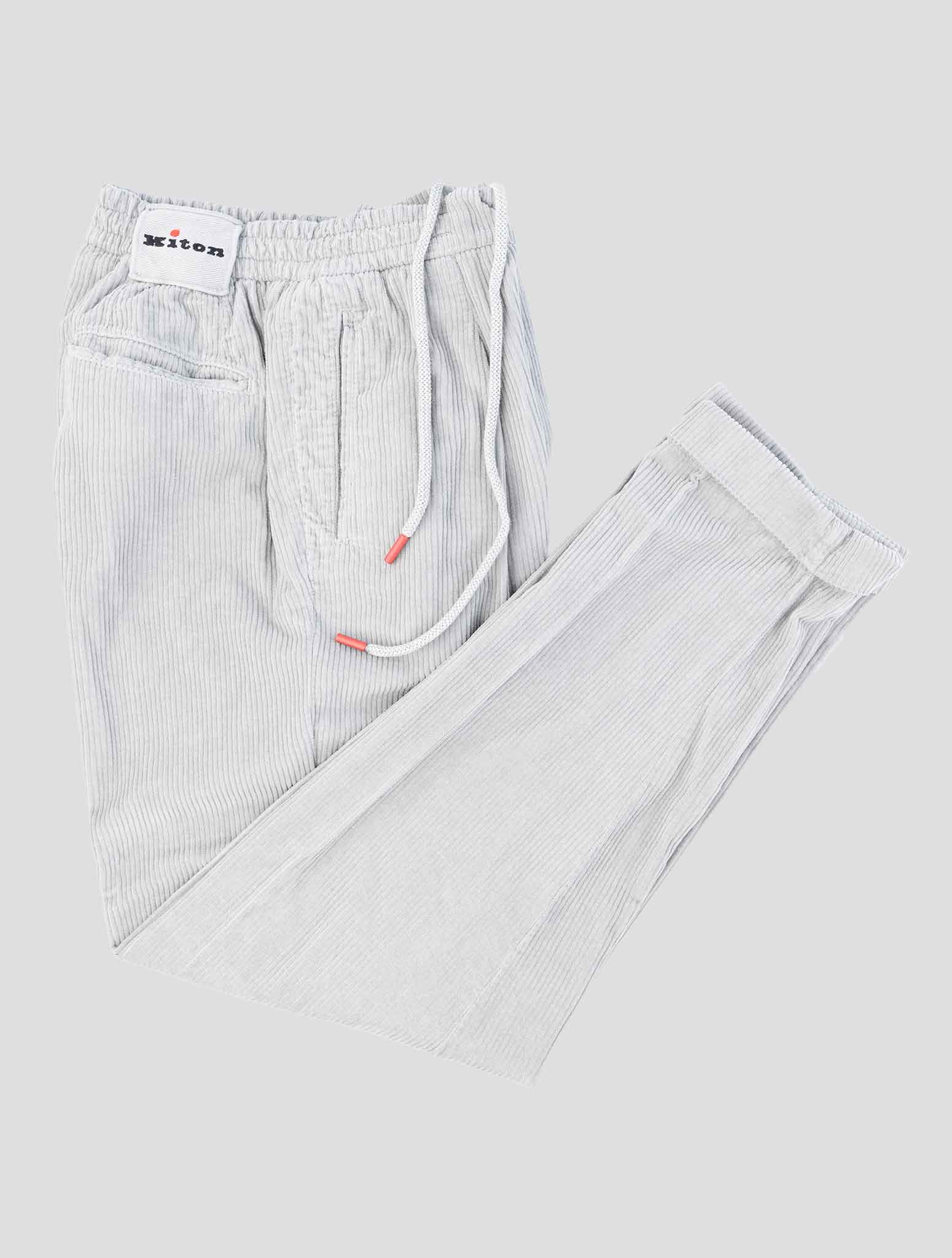 Kiton Gray Cotton Velvet Pants