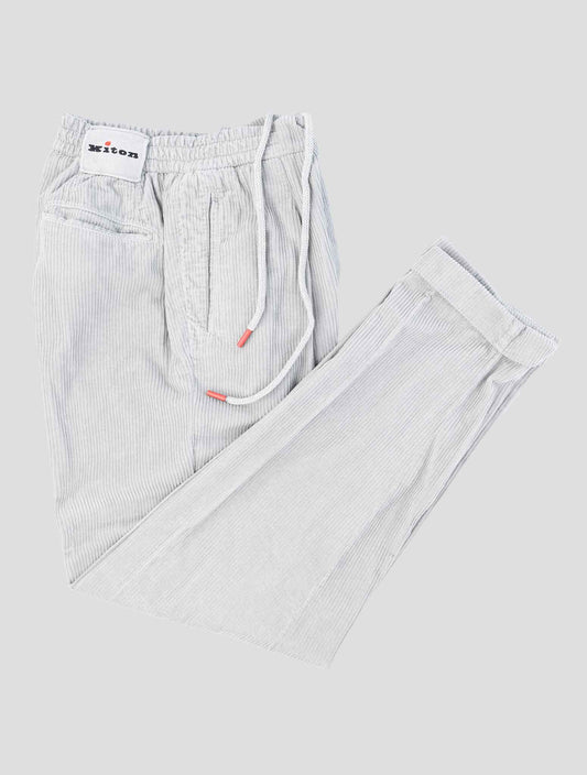 Kiton Gray Cotton Velvet Pants