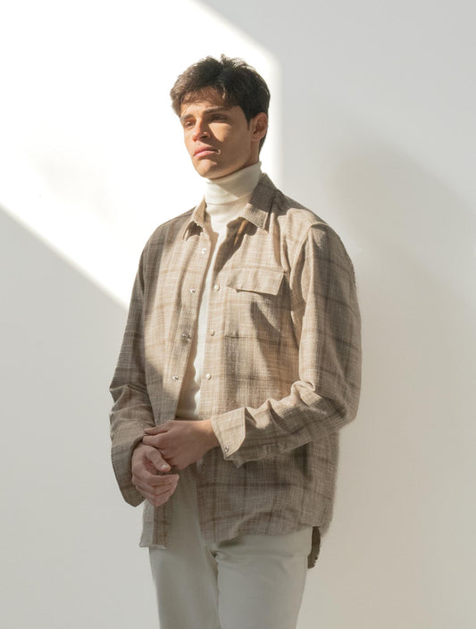 Kiton Beige Virgin Wool Silk Cotton Pa Shirt BUBA