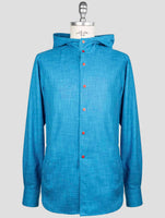 Kiton Blue Silk Cotton Cashmere Shirt Mariano