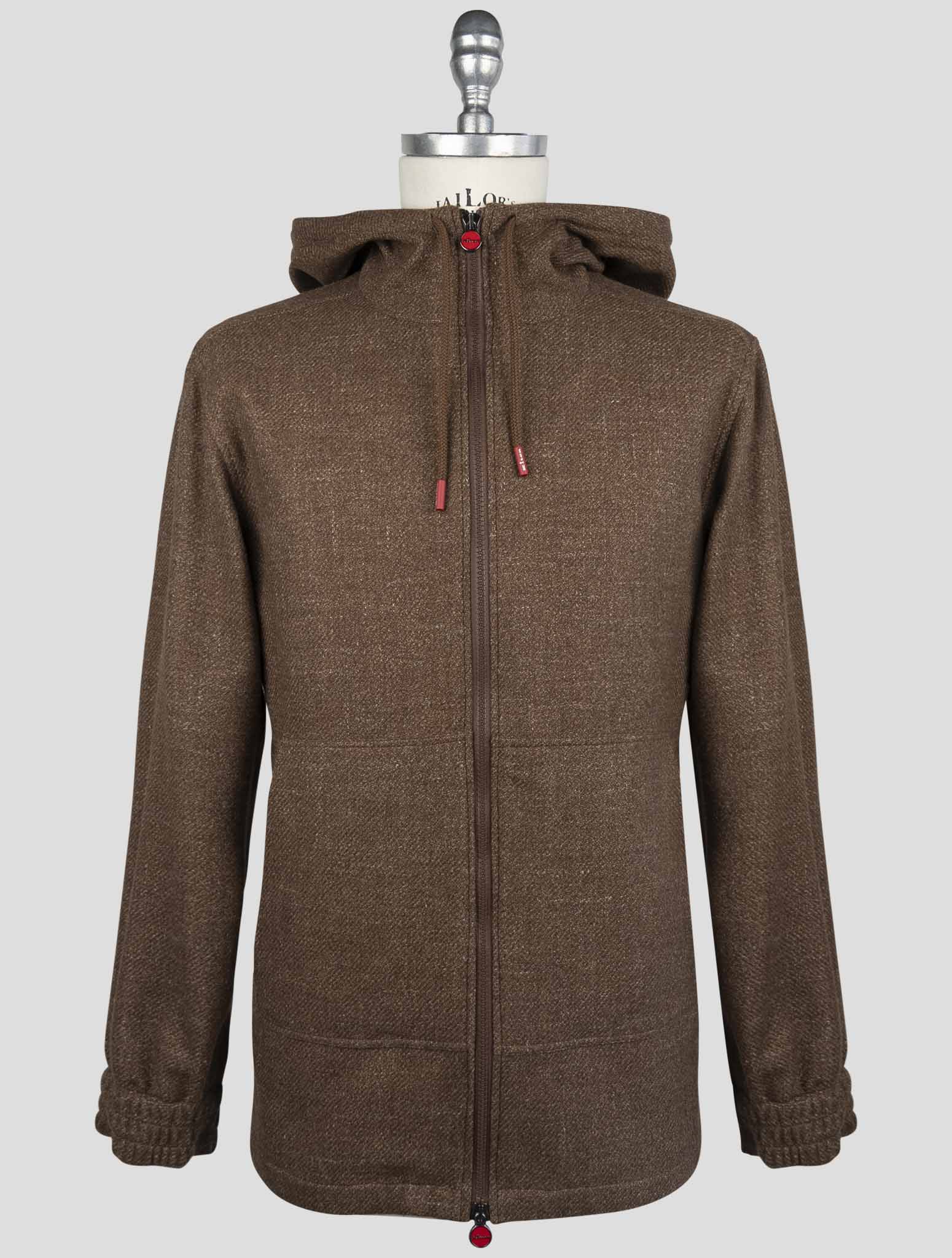 Kiton Brown Virgin Wool Silk Linen Shirt Umbi