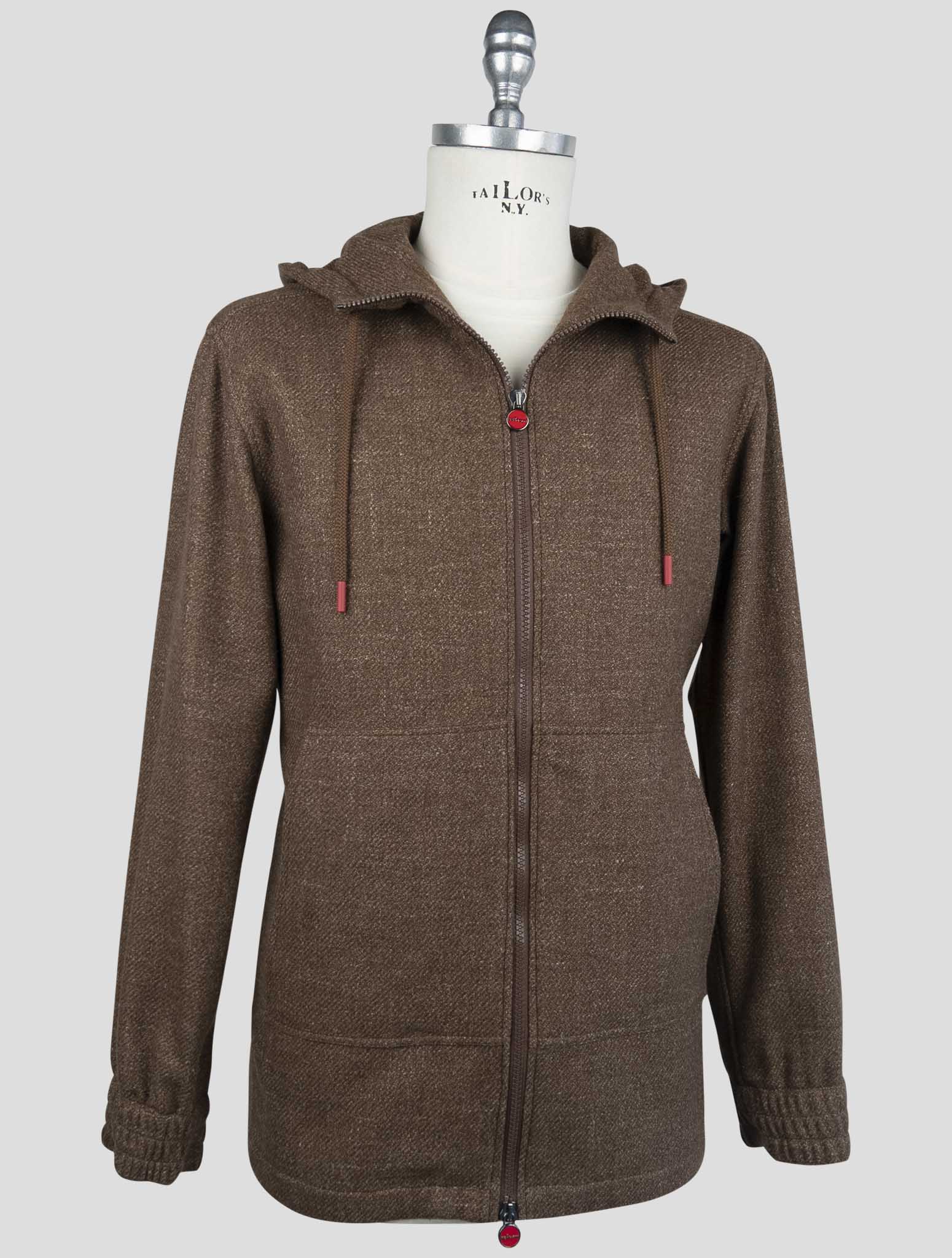 Kiton Brown Virgin Wool Silk Linen Shirt Umbi