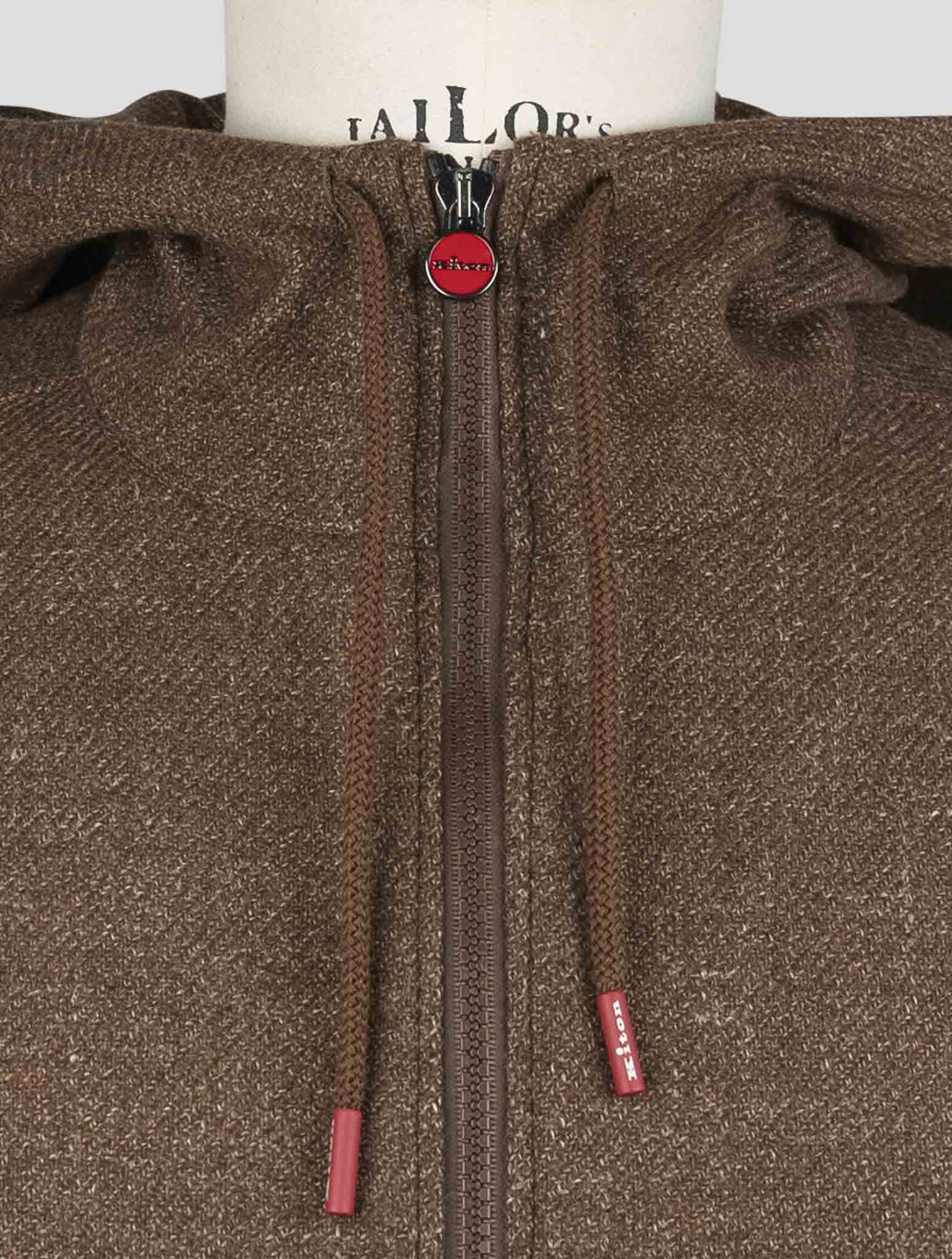 Kiton Brown Virgin Wool Silk Linen Shirt Umbi