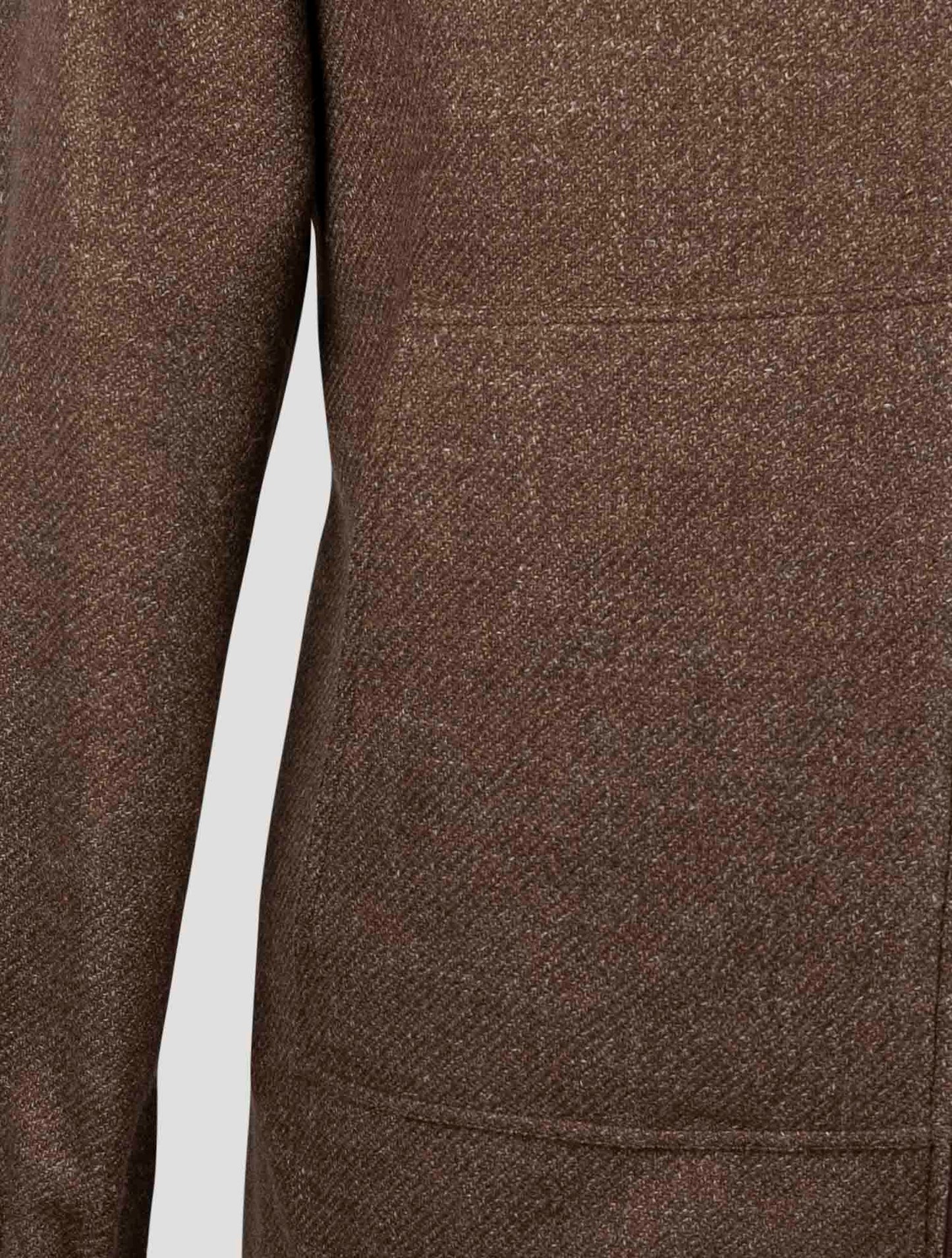 Kiton Brown Virgin Wool Silk Linen Shirt Umbi