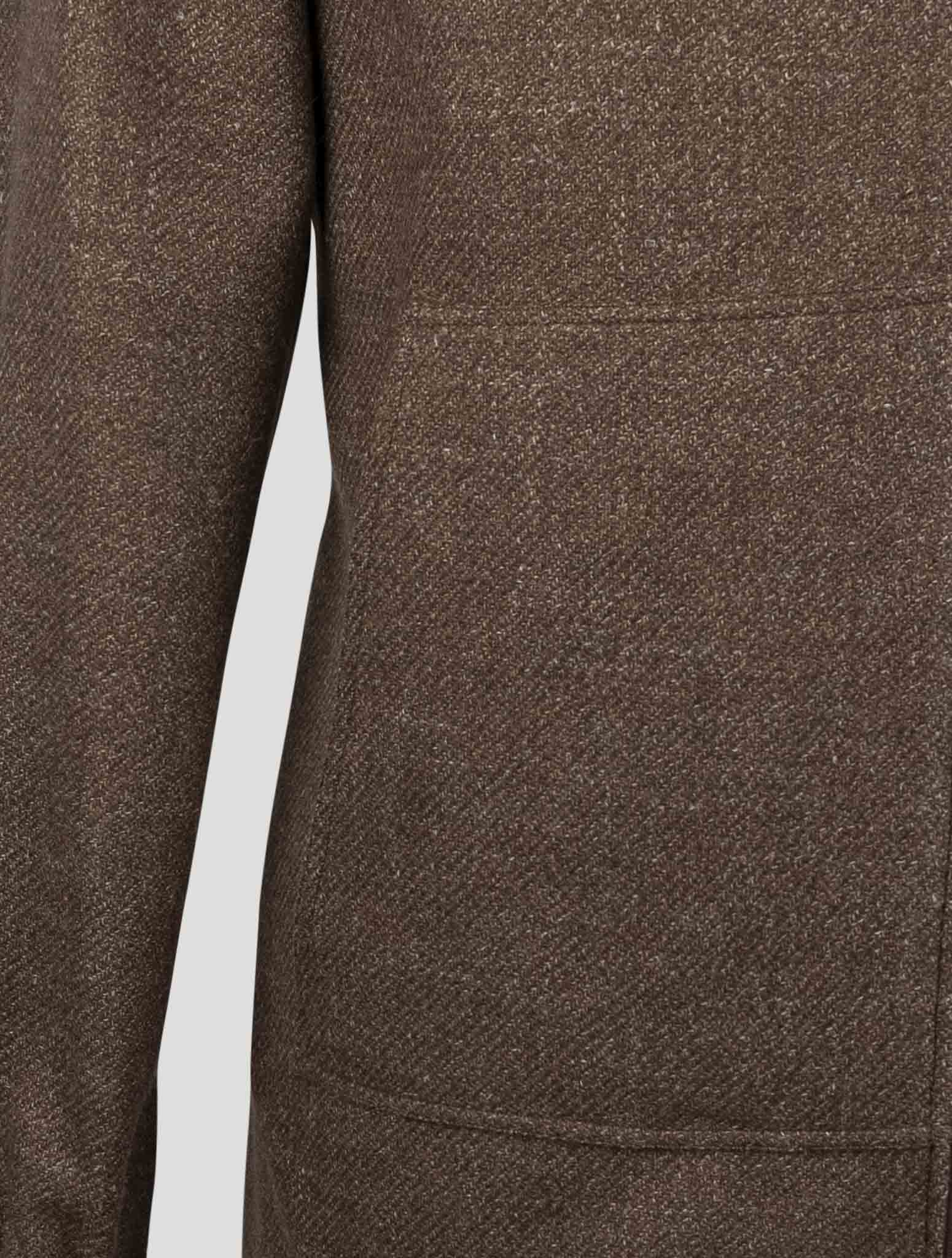 Kiton Brown Virgin Wool Silk Linen Shirt Umbi