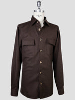 Kiton Brown Wool Pa Ea Shirt
