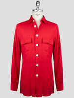 Kiton Red Linen Shirt