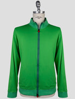 Kiton Green Cotton Ea Sweater Full Zip
