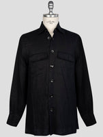 kiton Black Linen Shirt