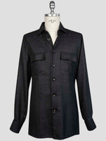 kiton Dark Gray  Cashmere Linen Silk Shirt