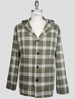 kiton Green White Linen Ea Pl Shirt Luca