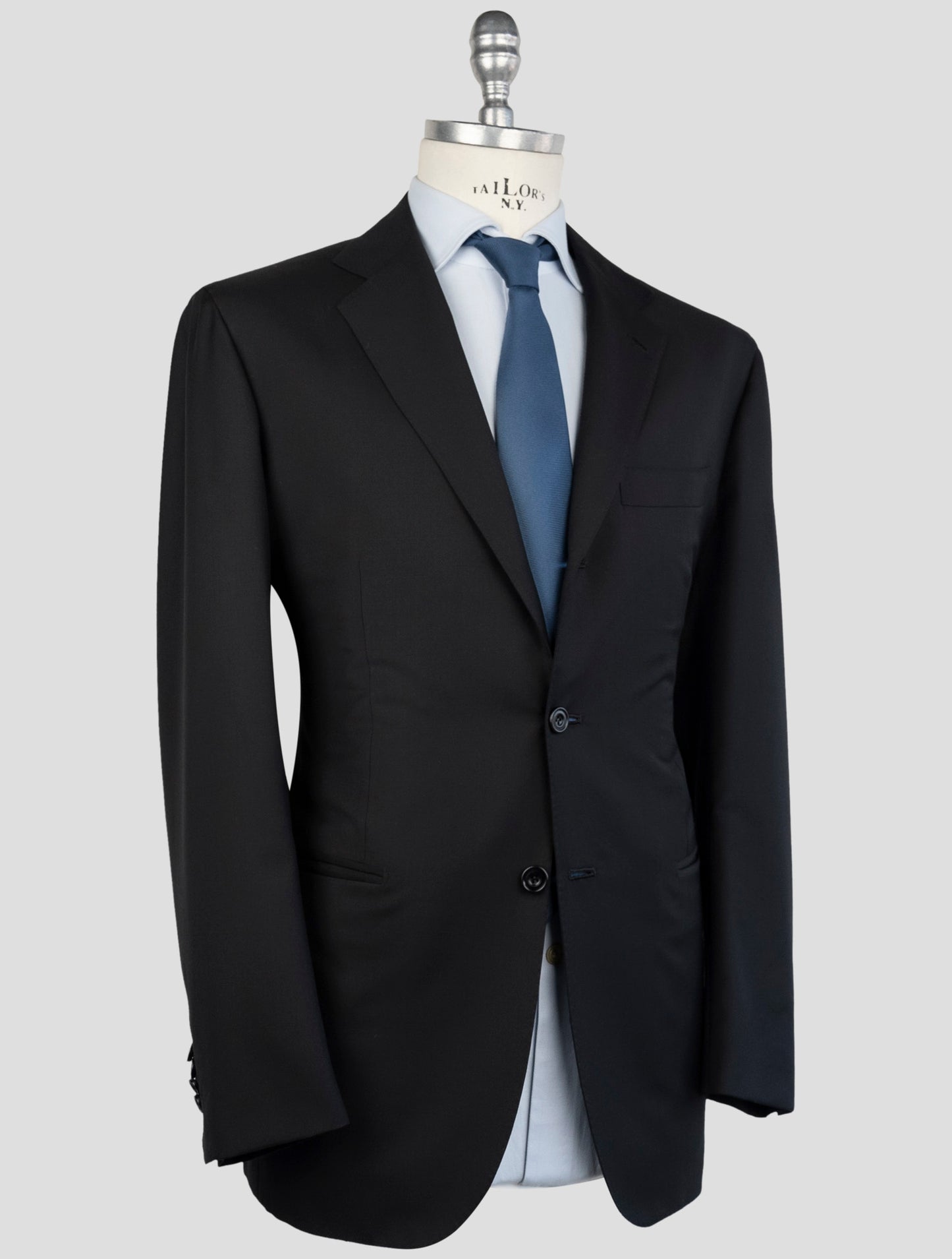 Kiton Black Wool 150's Diamante Blue Suit