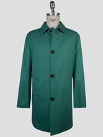 Kiton Green Beige Cashmere Silk Reverse Coat