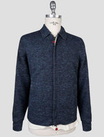 Kiton Blue Beige Cotton Virgin Wool Pl Reverse Coat