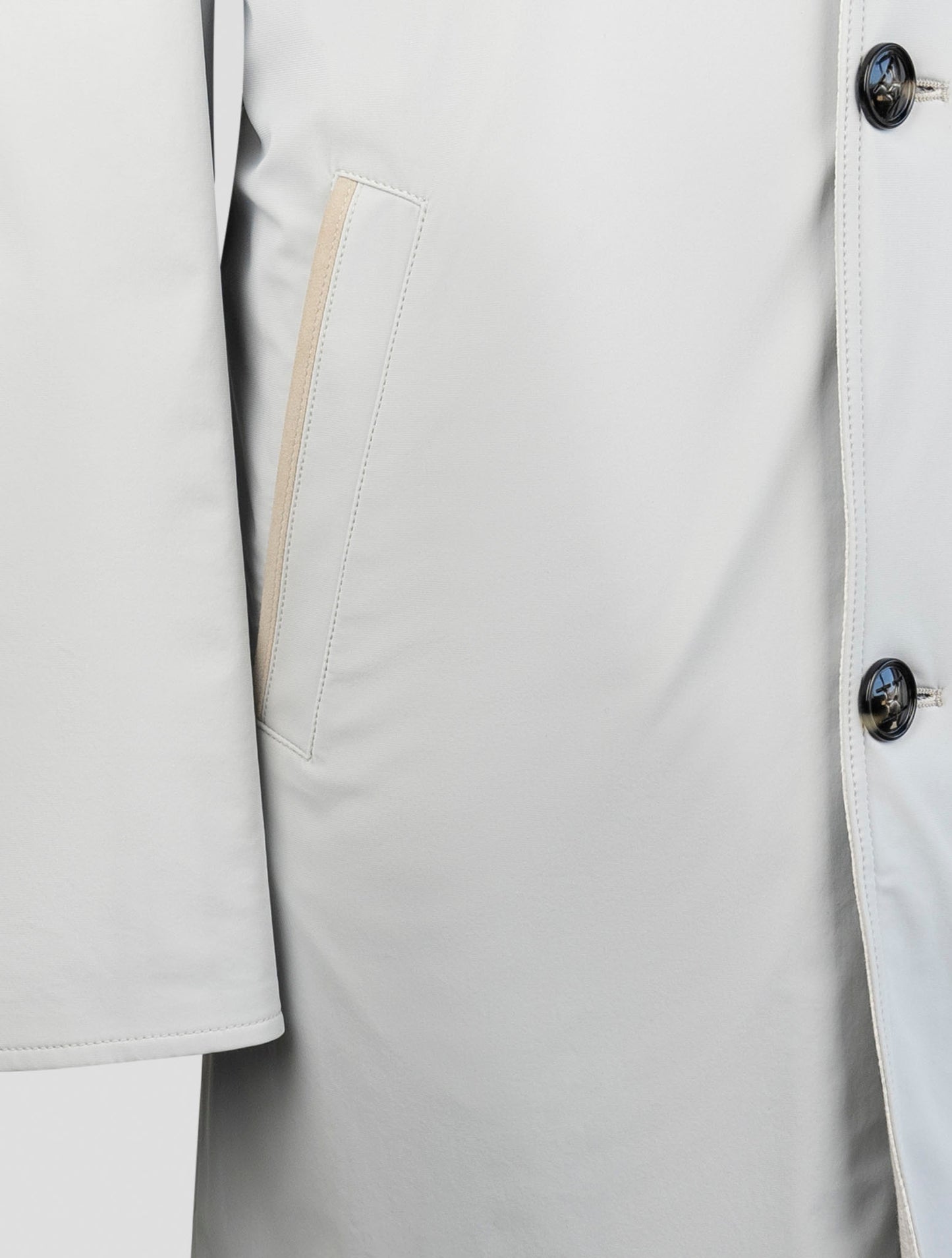 Kiton Gray Pa Ea Reverse Overcoat