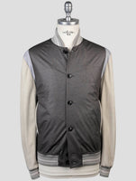 Kiton Gray Viscose Pu Ea Leather Coat